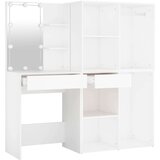 vidaXL LED toaletna mizica z 2 omaricama bel inženirski les | Shoptok.si