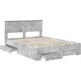  Krevetna konstrukcija s uzglavljem Betonski sivi 140 x 190 cm | shoptok.hr