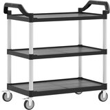  The Living Store 3-nadstropni voziček črn 99x50x96 cm aluminij - Voziček, (21498940) | Shoptok.si