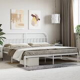vidaXL Metalni okvir za krevet s uzglavljem bijeli 193x203 cm Cijene