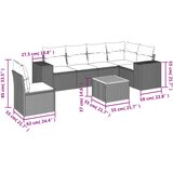  7-dijelni set vrtnih sofa od poliratana s jastucima crni | shoptok.hr
