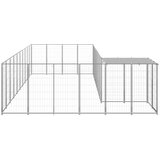  Pasji boks srebrn 19,36 m² jeklo, (20799024) | Shoptok.si