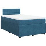 vidaXL Box spring postelja z vzmetnico modra 120x190 cm žamet, (21321441) | Shoptok.si