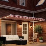 Ručna zlačivna tenda s LED diodama Crvena i bijela 4,5 × 3 m | shoptok.hr
