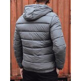 DStreet Kurtka zimowa męska pikowana z kapturem szara | Shoptok.si