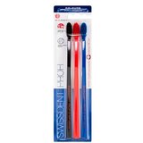 Swissdent profi Colours Trio Soft-Medium srednje tvrda četkica za zube 3 kom nijansa Black, Red, Blue | shoptok.hr