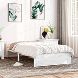  Posteljni okvir bel iz trdnega lesa 90x200 cm, (20647560) | Shoptok.si