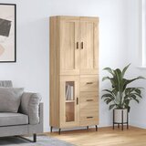 vidaXL Visoka komoda sonoma hrast 69,5x34x180 cm inženirski les | Shoptok.si