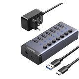 Ugreen cm481 usb-c na 7-portni usb-a 3.0 hub sa dc 12v napajanjem ( 90307 ) Cene