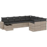 Maison Chic Seti vrtnega pohištva - Vrtna garnitura - Vrtni pohištvo set 10-delna z blazinami sv. siv poli ratan, (21815166) | Shoptok.si