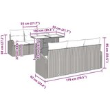  7-delna vrtna sofa garnitura z blazinami Črna Poli ratan, (22093098) | Shoptok.si