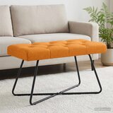  Klupa s gumbastim tkanjem Tamno žuta 80 x 40 x 46 cm Tkanina | shoptok.hr
