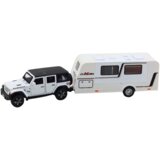  Metalni terenski auto za igru s kamperom 1:32 - bijeli | shoptok.hr
