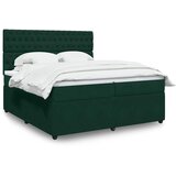  Krevet s oprugama i madracem tamnozeleni 200x200 cm baršunasti | shoptok.hr