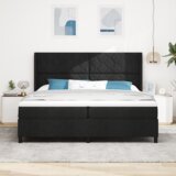  Postelja s vzmetnico in LED osvetlitvijo črna 200x200 cm tkanina, (22049698) | Shoptok.si