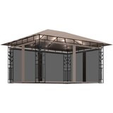 vidaXL Paviljon s komarnikom in LED lučkami 4x3x2,73 m taupe, (20729683) | Shoptok.si