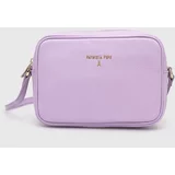Patrizia Pepe Usnjena torbica vijolična barva