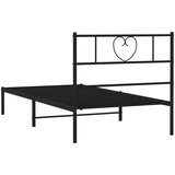  Metalni okvir za krevet s uzglavljem crni 107x203 cm | shoptok.hr