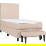 vidaXL Krevet s oprugama i madrac cappuccino 90x190 cm od umjetne kože | shoptok.hr