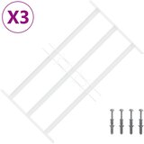  Sigurnosna rešetka za prozore s 3 poprečna okvira 3 kom. Bijela 43-74 cm | shoptok.hr