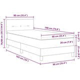  Boxspring krevet s madracem Tamno siva 90 x 190 cm tkanina | shoptok.hr