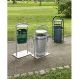 VAR Kombiniran pepelnik s cevnim lokom in strešico, prostornina 65 l, ŠxVxG 580 x 1145 x 380 mm, antično srebrna | Shoptok.si