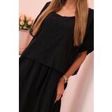 Kesi Włoski Women's cotton dress with a loose fit black | shoptok.hr