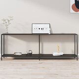 vidaXL Konzolni stol crni 220 x 35 x 75 5 cm od kaljenog stakla | shoptok.hr