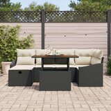 vidaXL set od 7 vrtnih sofa s jastučićima crni poli ratan | shoptok.hr