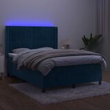  box spring s madracem LED tamnoplavi 140x190 cm baršun | shoptok.hr