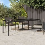  Vrtni stol crni 250x100x75 cm od kaljenog stakla i poliratana | shoptok.hr