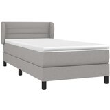  Box spring postelja z vzmetnico svetlo siva 80x200 cm blago, (20791214) | Shoptok.si