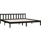  Posteljni okvir črn iz trdne borovine 200x200 cm, (20606136) | Shoptok.si