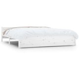  Posteljni okvir bel iz trdnega lesa 200x200 cm, (20643514) | Shoptok.si