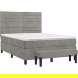  Box spring postelja z vzmetnico svetlo siva 140x200 cm žamet, (20902151) | Shoptok.si