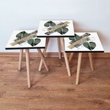 Hanah home 3Shp385 - White WhiteGreenBeigeBlack Nesting Table (3 Pieces) | ePonuda.com