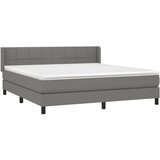  Box spring postelja z vzmetnico temno siva 180x200 cm blago, (20790608) | Shoptok.si