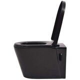  Viseča WC Školjka z Vgradnim Kotličkom Keramična Črna, (20766851) | Shoptok.si