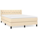  Box spring postelja z vzmetnico krem 140x200 cm blago, (20896934) | Shoptok.si