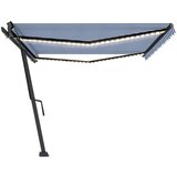  Ročna zložljiva tenda z LED lučkami 500x350 cm modra in bela, (21089210) | Shoptok.si