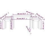  Komplet mizic 3 kosi trdna borovina, (20711265) | Shoptok.si