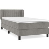 Box spring krevet s madracem svjetlosivi 80 x 200 cm baršunasti | shoptok.hr