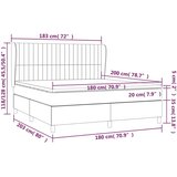  Krevet s oprugama i madracem krem 180x200 cm od tkanine | shoptok.hr