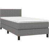  Box spring postelja z vzmetnico temno siva 90x200 cm blago, (20790111) | Shoptok.si