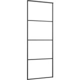  Drsna vrata mlečno ESG steklo in aluminij 76x205 cm črna, (20766422) | Shoptok.si