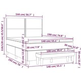  Krevet s oprugama i madracem tamnosivi 140x190 cm baršunasti | shoptok.hr