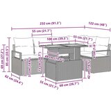  Komplet za jedilnico v vrtu 6 pcs Siva in mornarsko modra, (5000135776) | Shoptok.si