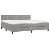  box spring s madracem LED svjetlosivi 200x200 cm baršun | shoptok.hr