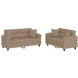  2-dijelni set sofa s jastucima boja cappuccina od umjetne kože | shoptok.hr