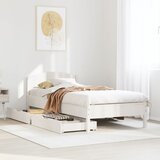 vidaXL Posteljni okvir brez vzmetnice bel 75x190 cm trdna borovina Cene